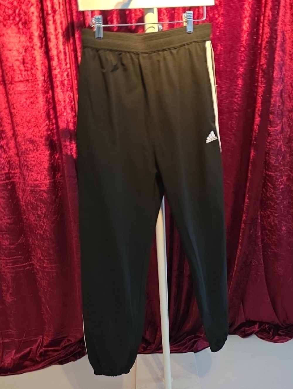 adidas Black Sweatpants with White Side Stripe